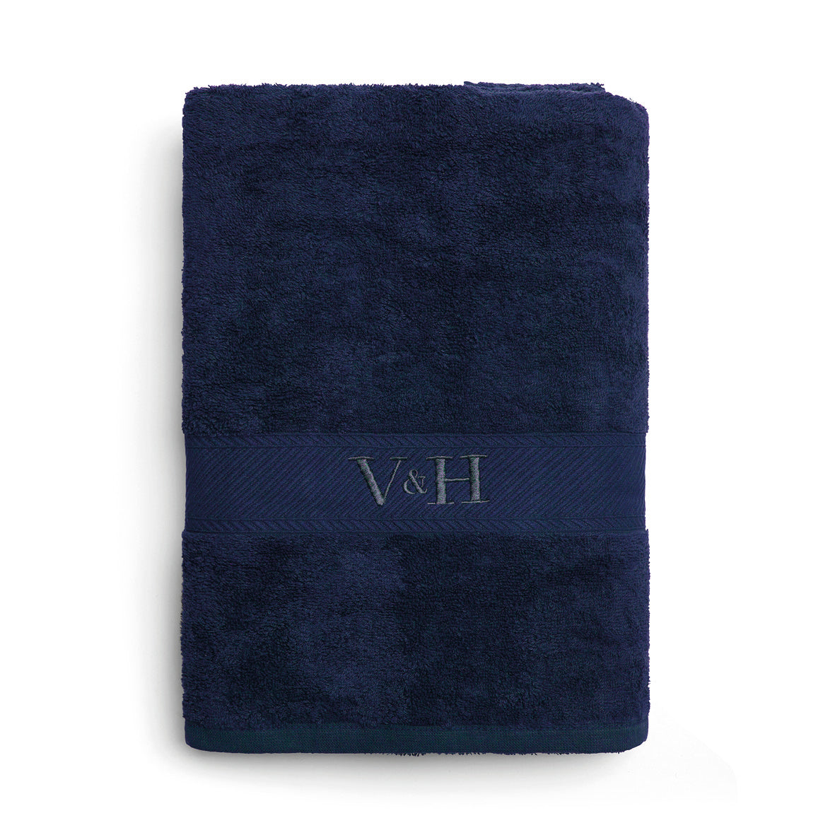 Bath towel combed cotton - Nuage - 100 x 150 cm Navy blue