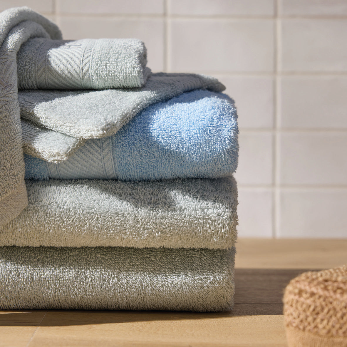 Hand towel + bath towel combed cotton - Nuage - 50 x 100 cm + 70 x 140 cm