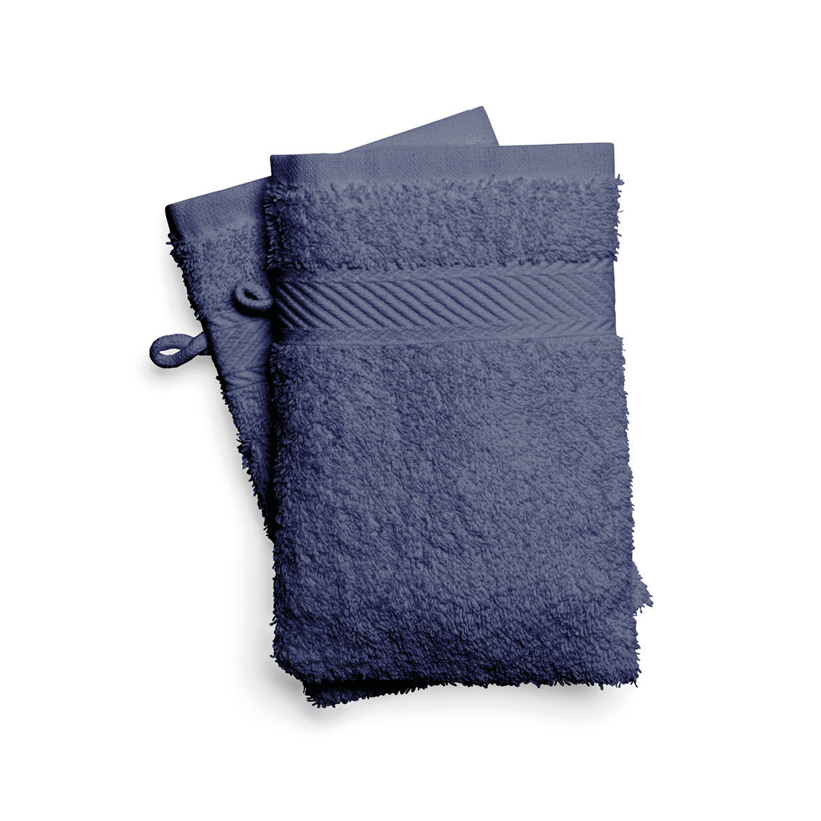 Washcloth combed cotton - Nuage - 2 x (15 x 21 cm) Blue grey