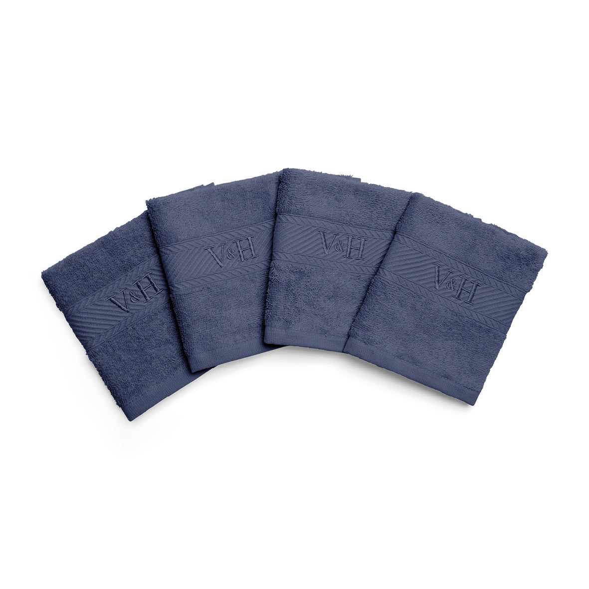 Guest towel combed cotton - Nuage - 4 x (30 x 30 cm) Blue grey