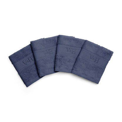 Guest towel combed cotton - Nuage - 4 x (30 x 30 cm) Blue grey