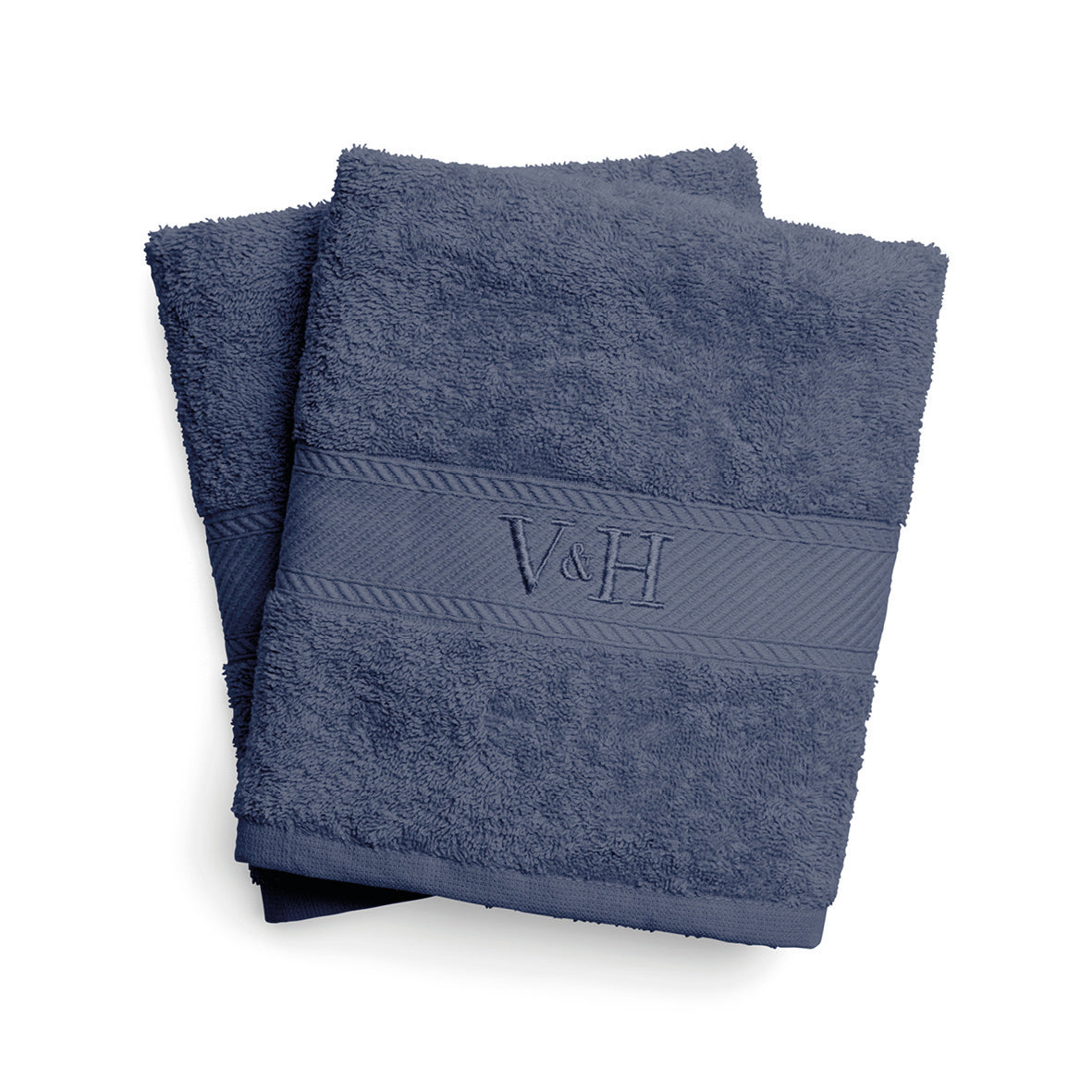 Bath towel combed cotton - Nuage - 2 x (70 x 140 cm) Blue grey