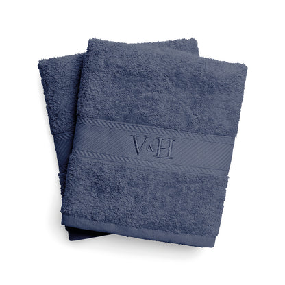 Bath towel combed cotton - Nuage - 2 x (70 x 140 cm) Blue grey