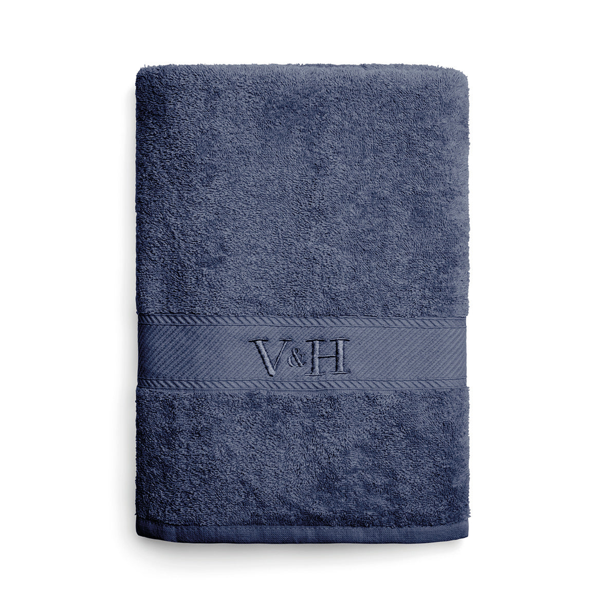 Bath towel combed cotton - Nuage - 100 x 150 cm Blue grey