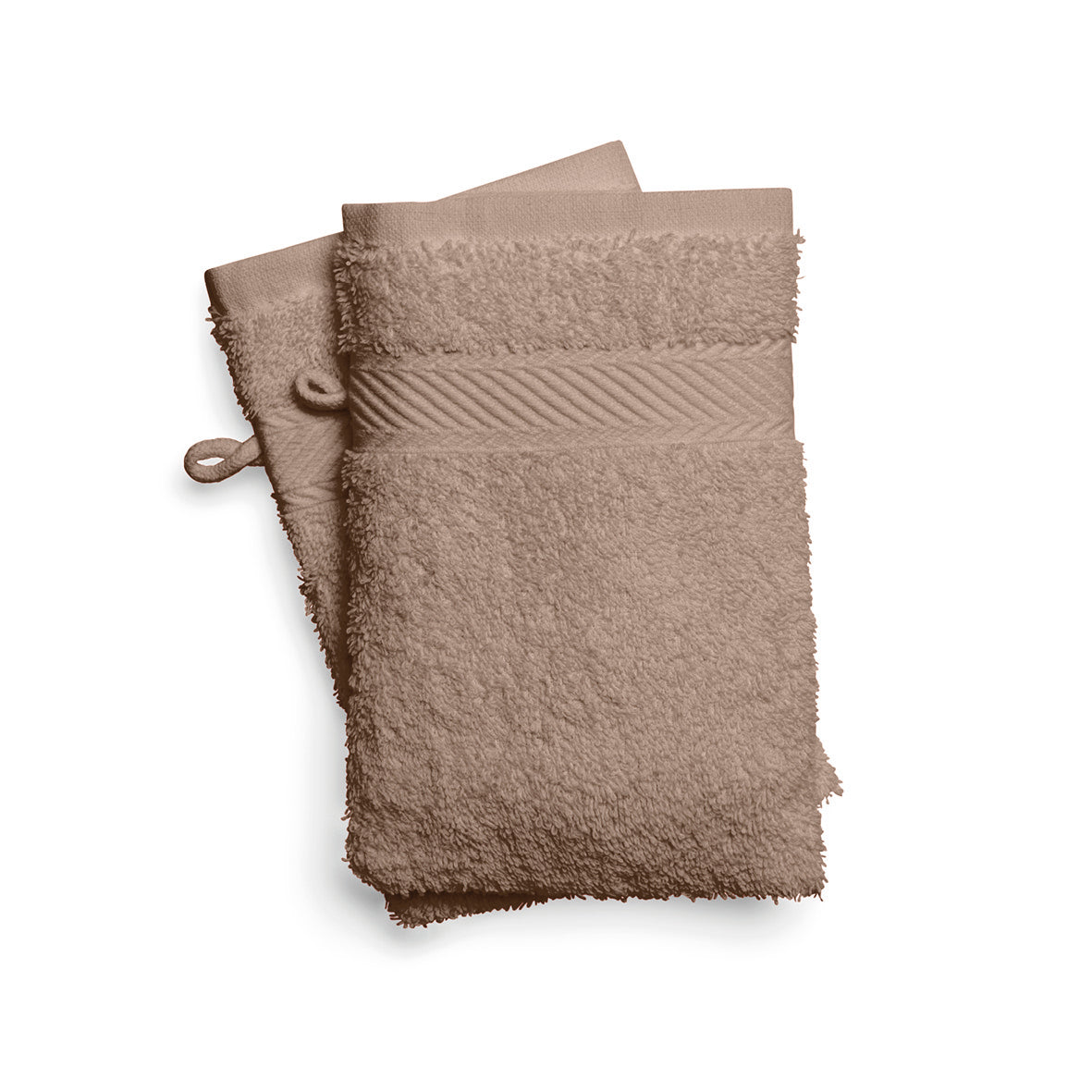 Washcloth combed cotton - Nuage - 2 x (15 x 21 cm) Brown