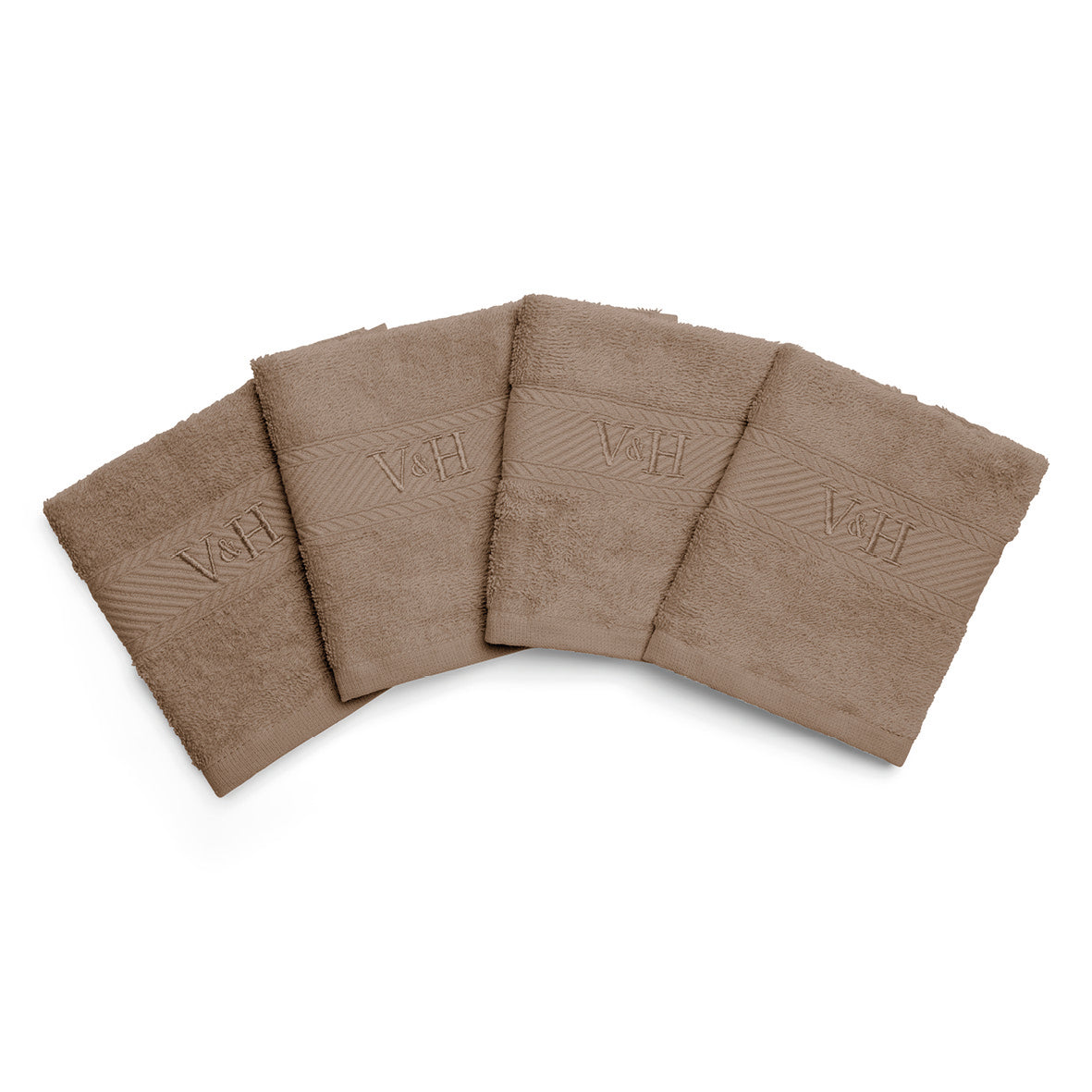 Guest towel combed cotton - Nuage - 4 x (30 x 30 cm) Brown