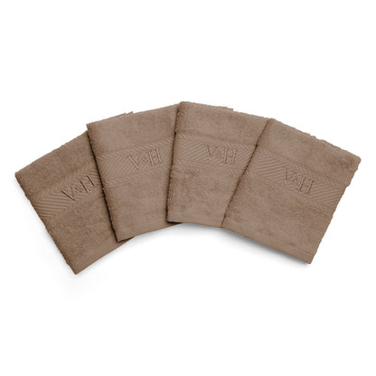 Guest towel combed cotton - Nuage - 4 x (30 x 30 cm) Brown