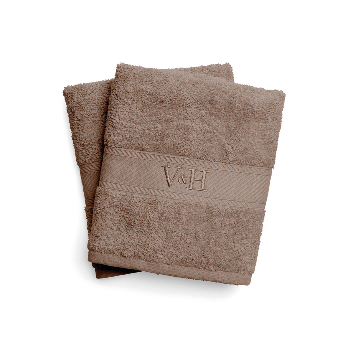 Hand towel combed cotton - Nuage - 2 x (50 x 100 cm) Brown