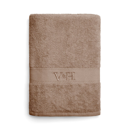 Bath towel combed cotton - Nuage - 100 x 150 cm Brown