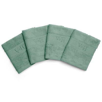 Guest towel combed cotton - Nuage - 4 x (30 x 30 cm) Bottle green