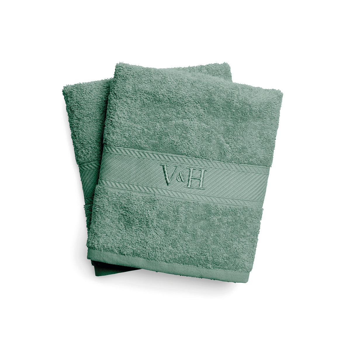Hand towel combed cotton - Nuage - 2 x (50 x 100 cm) Bottle green