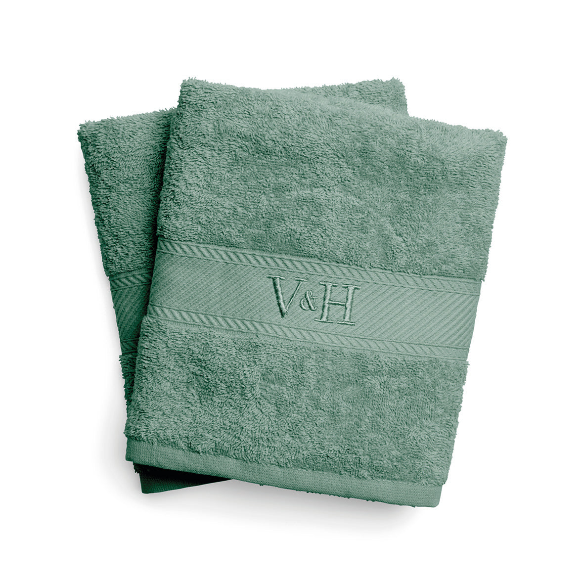 Bath towel combed cotton - Nuage - 2 x (70 x 140 cm) Bottle green