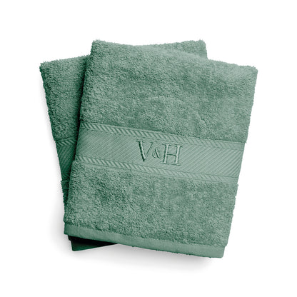Bath towel combed cotton - Nuage - 2 x (70 x 140 cm) Bottle green
