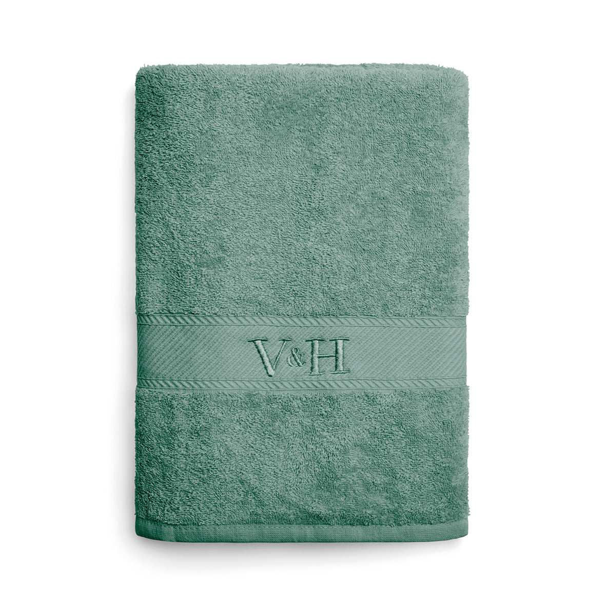 Bath towel combed cotton - Nuage - 100 x 150 cm Bottle green