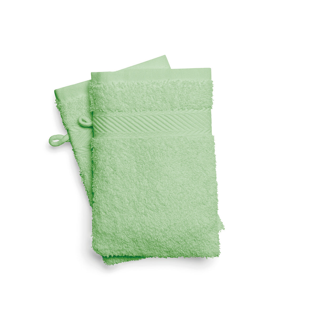 Washcloth combed cotton - Nuage - 2 x (15 x 21 cm) Meadow green