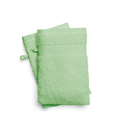 Washcloth combed cotton - Nuage - 2 x (15 x 21 cm) Meadow green