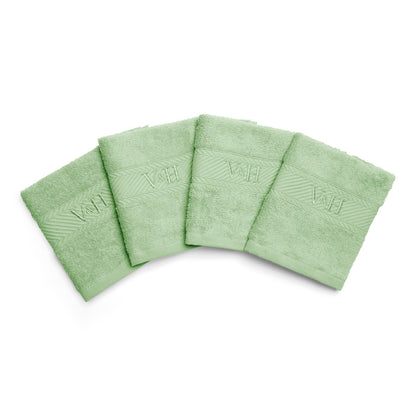Guest towel combed cotton - Nuage - 4 x (30 x 30 cm) Meadow green