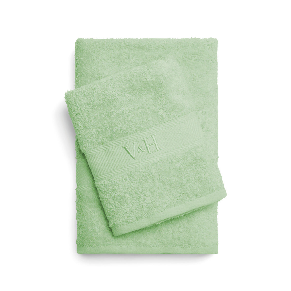 Hand towel + bath towel combed cotton - Nuage - 50 x 100 cm + 70 x 140 cm Meadow green