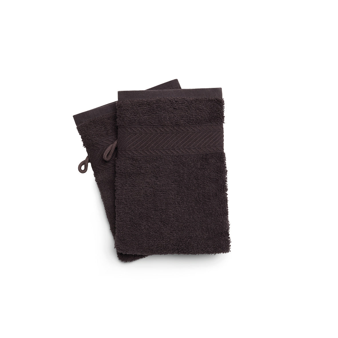 Washcloth combed cotton - Nuage - 2 x (15 x 21 cm) Dark grey