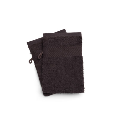 Washcloth combed cotton - Nuage - 2 x (15 x 21 cm) Dark grey