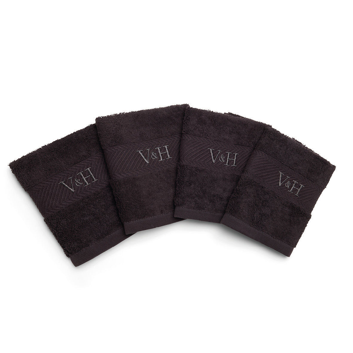 Guest towel combed cotton - Nuage - 4 x (30 x 30 cm) Dark grey