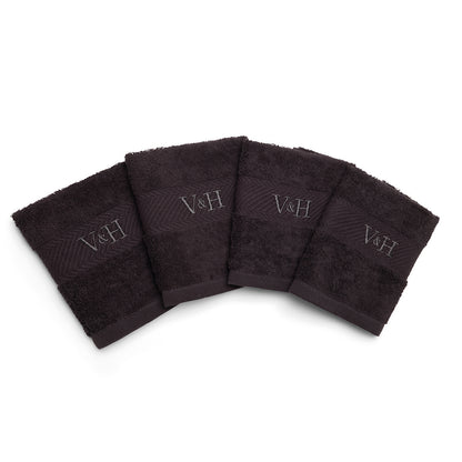 Guest towel combed cotton - Nuage - 4 x (30 x 30 cm) Dark grey