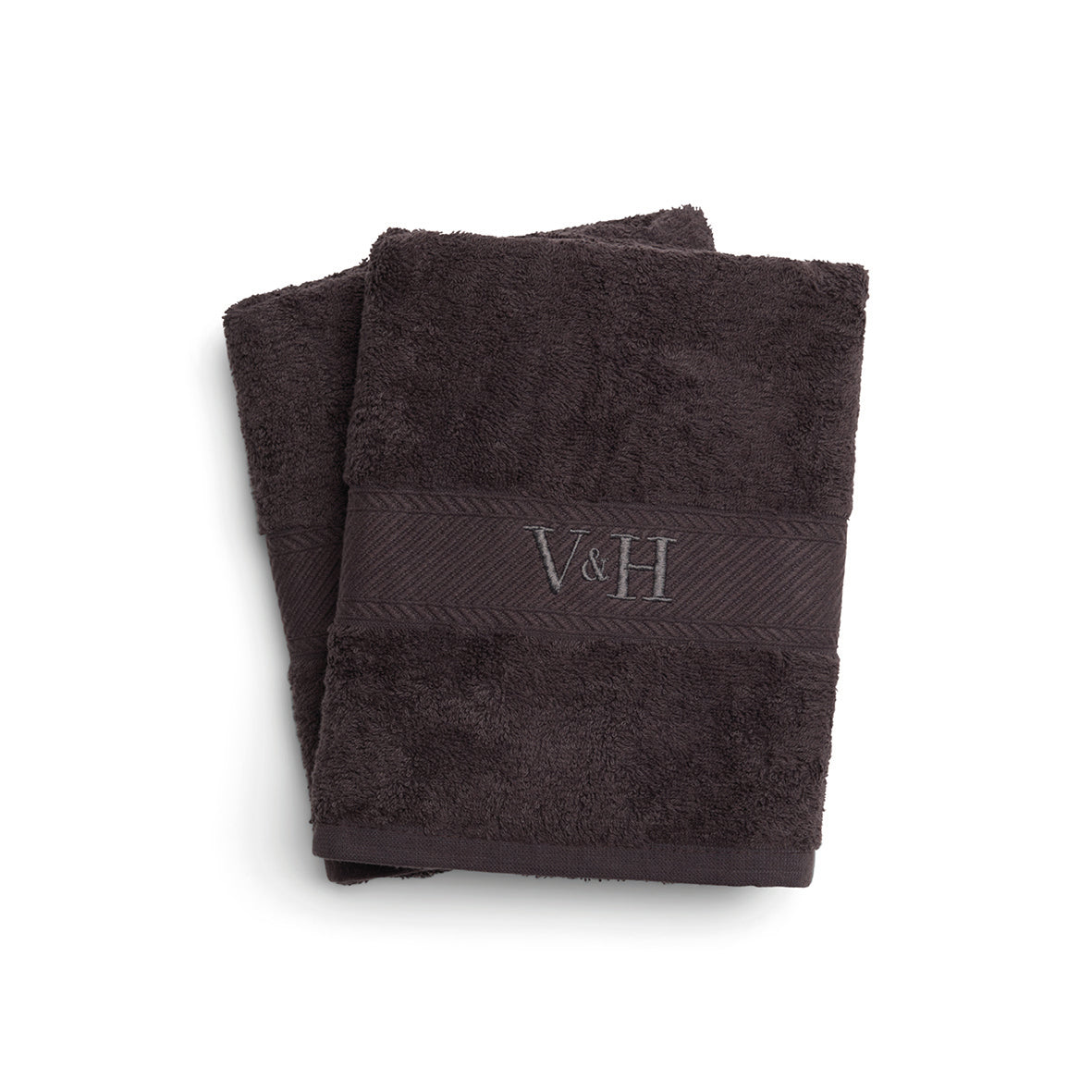 Hand towel combed cotton - Nuage - 2 x (50 x 100 cm) Dark grey
