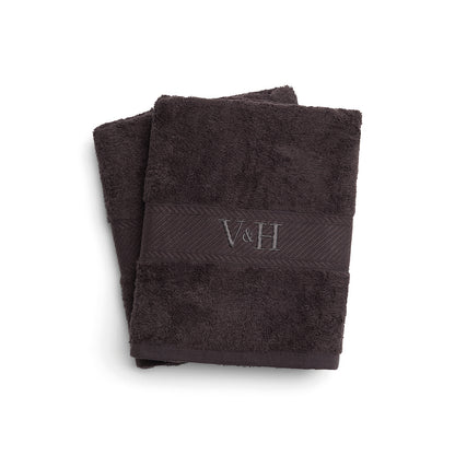 Hand towel combed cotton - Nuage - 2 x (50 x 100 cm) Dark grey