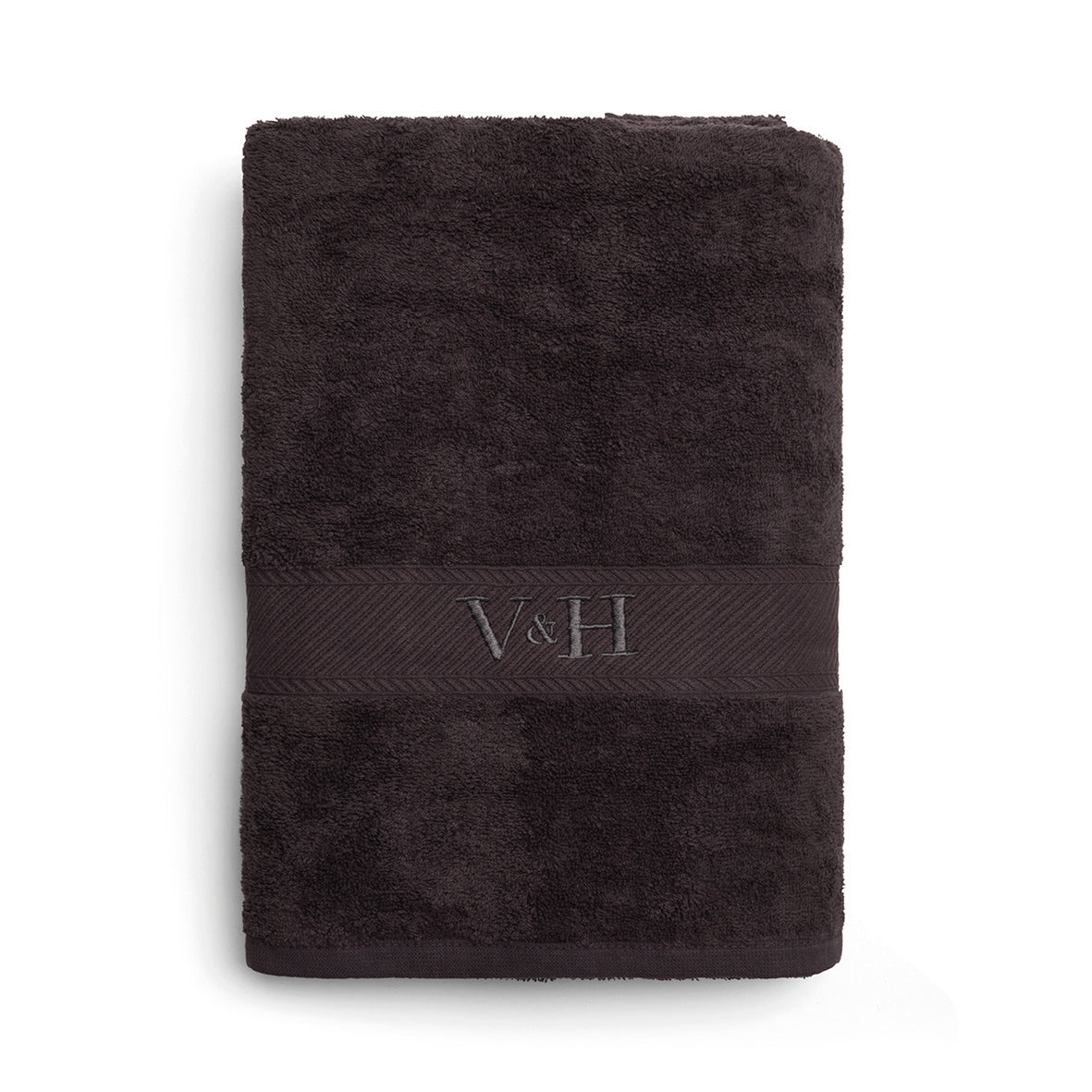 Bath towel combed cotton - Nuage - 100 x 150 cm Dark grey