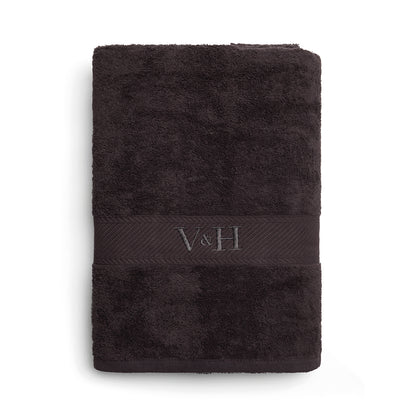 Bath towel combed cotton - Nuage - 100 x 150 cm Dark grey