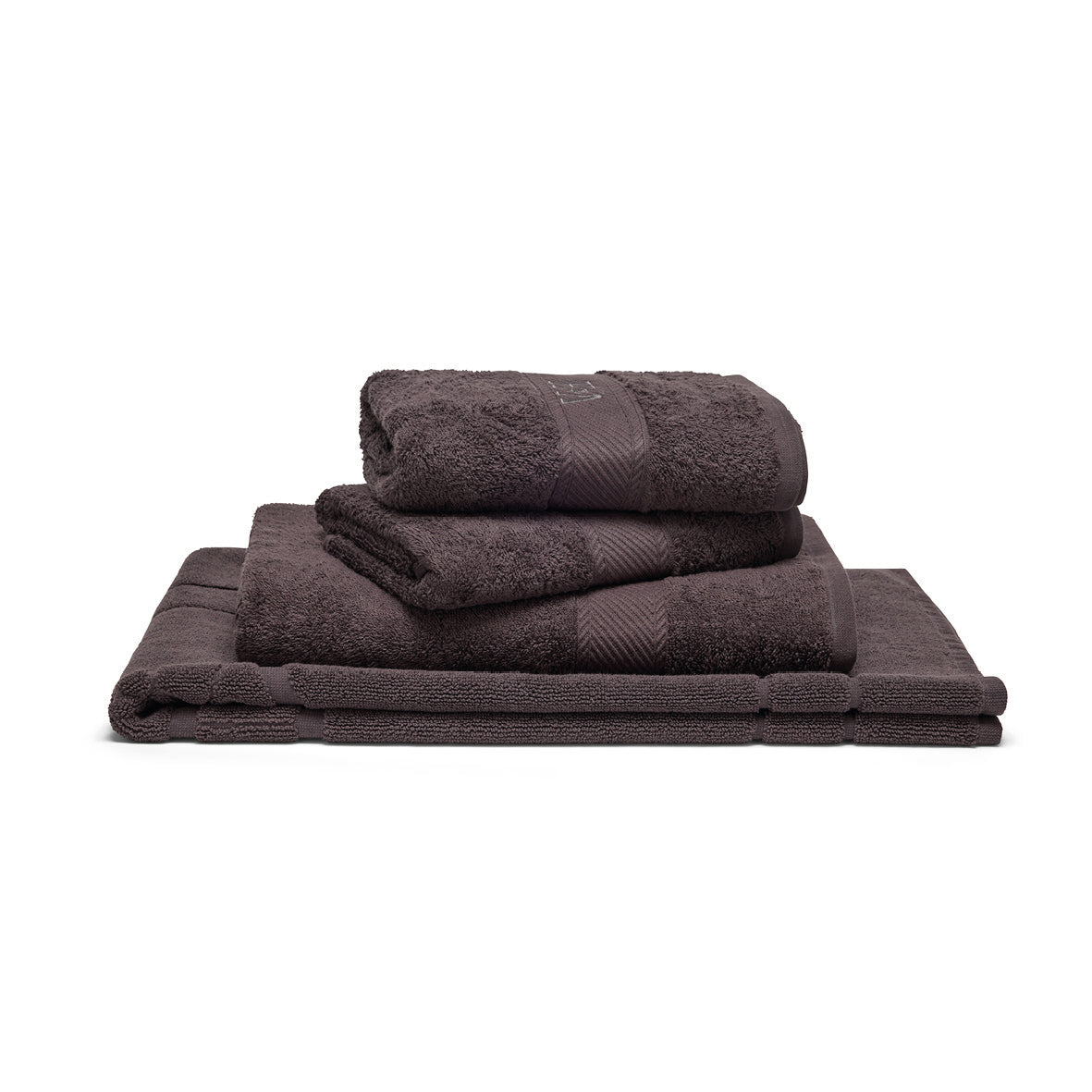Complete bath linen set combed cotton - Nuage Dark grey - 4 pieces