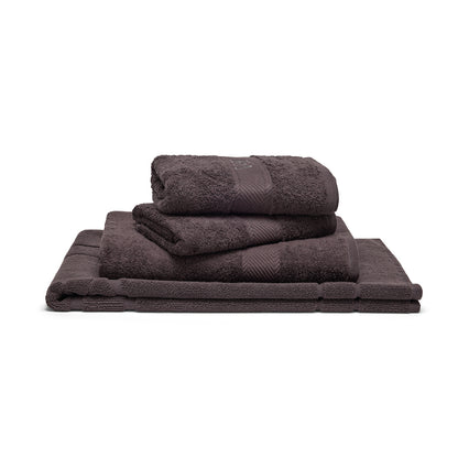 Complete bath linen set combed cotton - Nuage Dark grey - 4 pieces