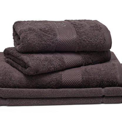 Complete bath linen set combed cotton - Nuage Dark grey - 4 pieces