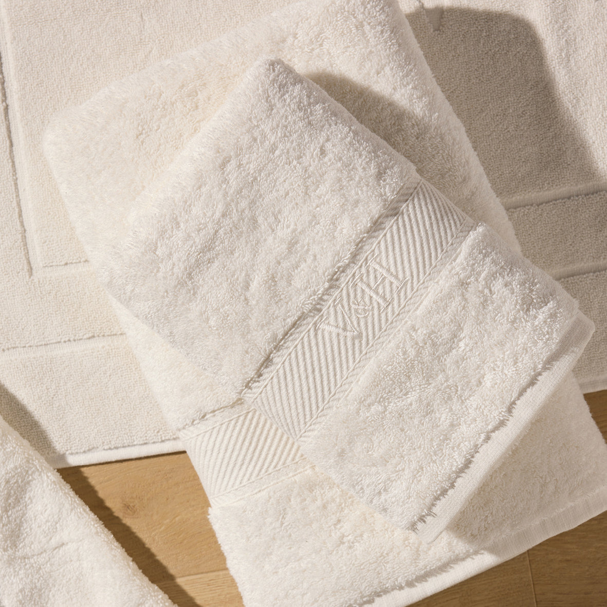 Complete bath linen set combed cotton - Nuage Dark grey - 4 pieces