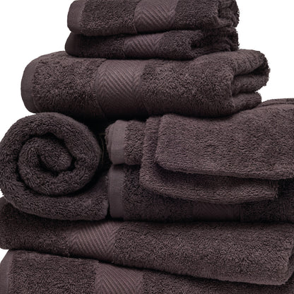 Complete bath linen set combed cotton - Nuage Dark grey - 10 pieces