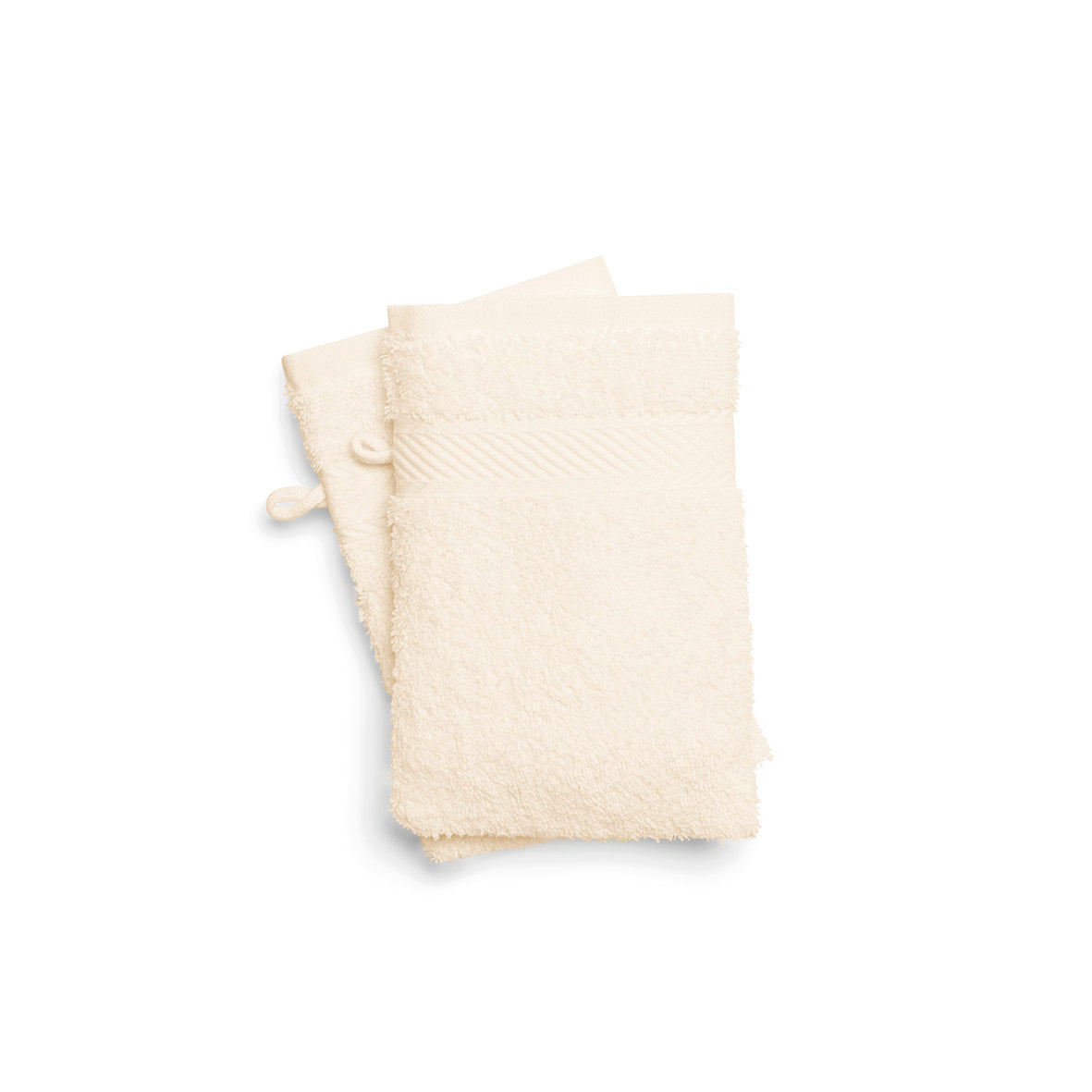 Washcloth combed cotton - Nuage - 2 x (15 x 21 cm) Ivory