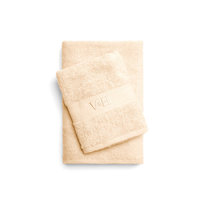 Hand towel + bath towel combed cotton - Nuage - 50 x 100 cm + 70 x 140 cm Ivory