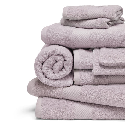 Complete bath linen set combed cotton - Nuage Lila - 10 pieces