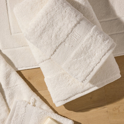 Complete bath linen set combed cotton - Nuage Lila - 10 pieces