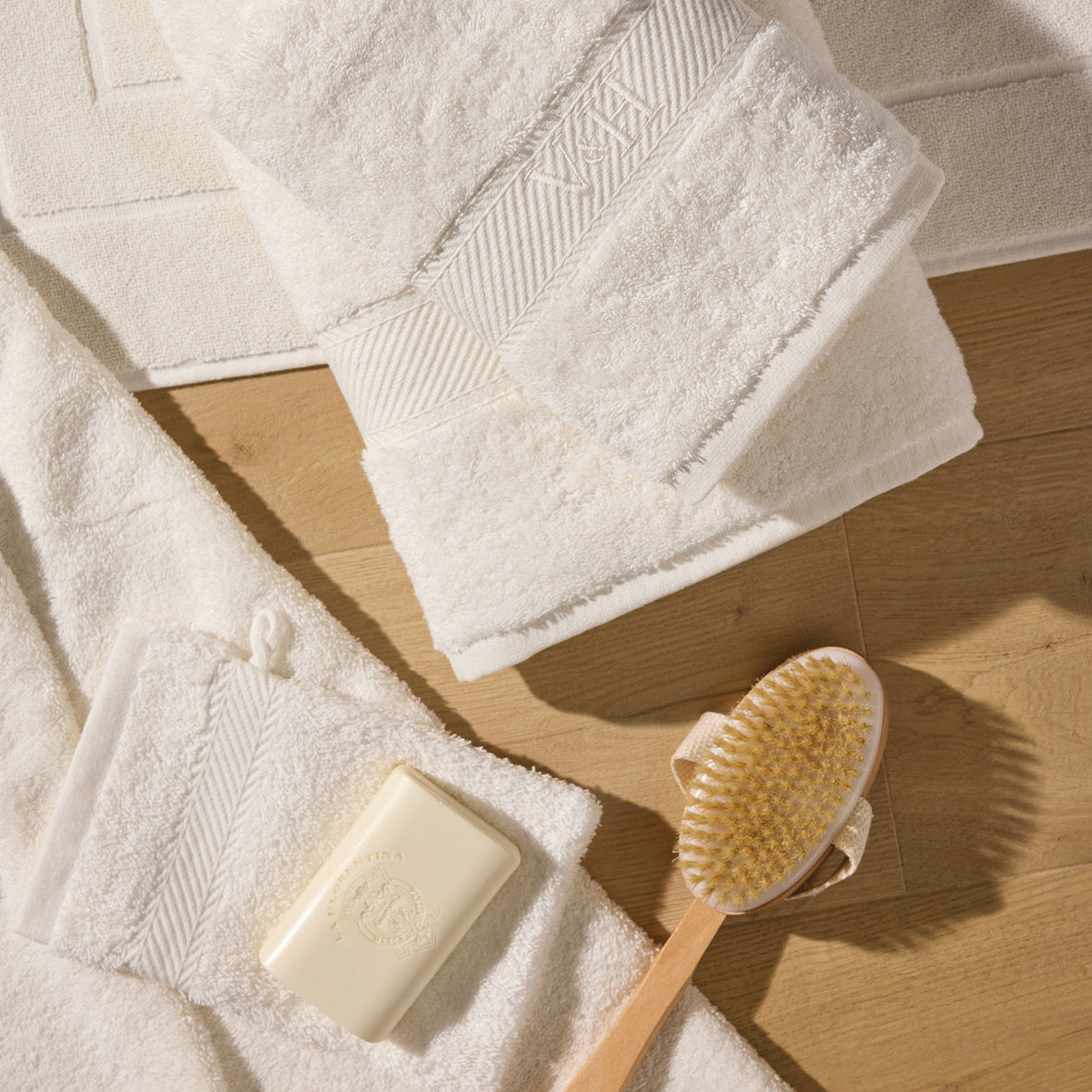 Complete bath linen set combed cotton - Nuage Mint - 10 pieces