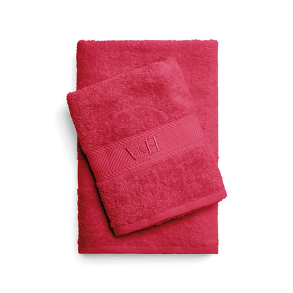 Hand towel + bath towel combed cotton - Nuage - 50 x 100 cm + 70 x 140 cm Blush pink