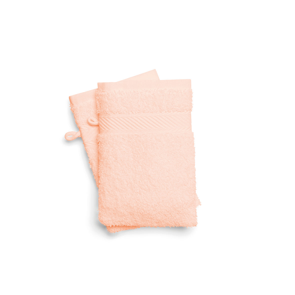 Washcloth combed cotton - Nuage - 2 x (15 x 21 cm) Salmon pink