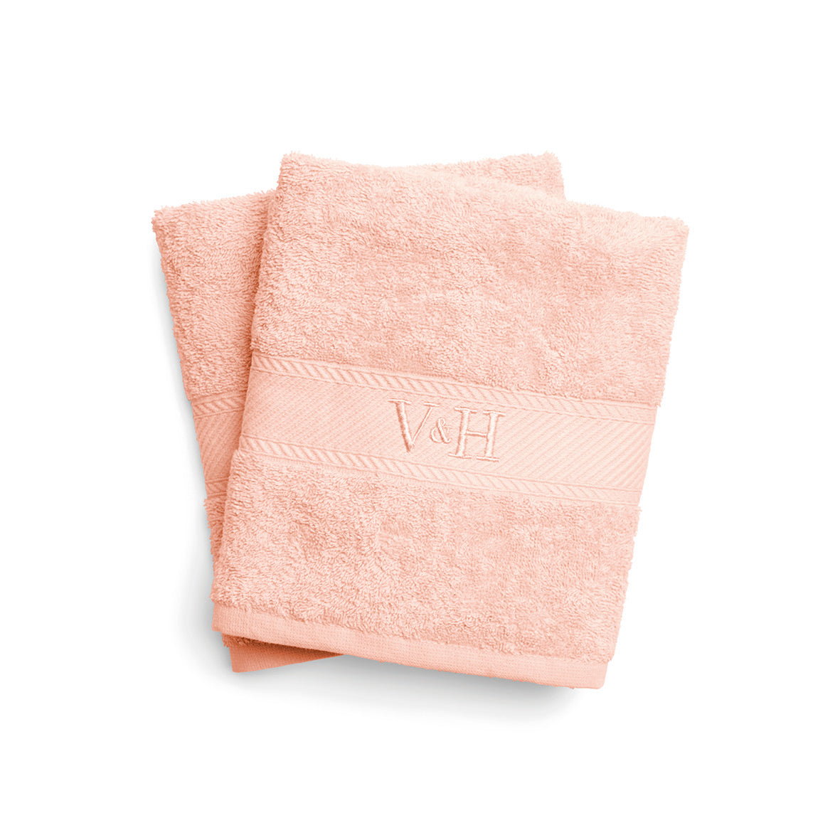 Hand towel combed cotton - Nuage - 2 x (50 x 100 cm) Salmon pink