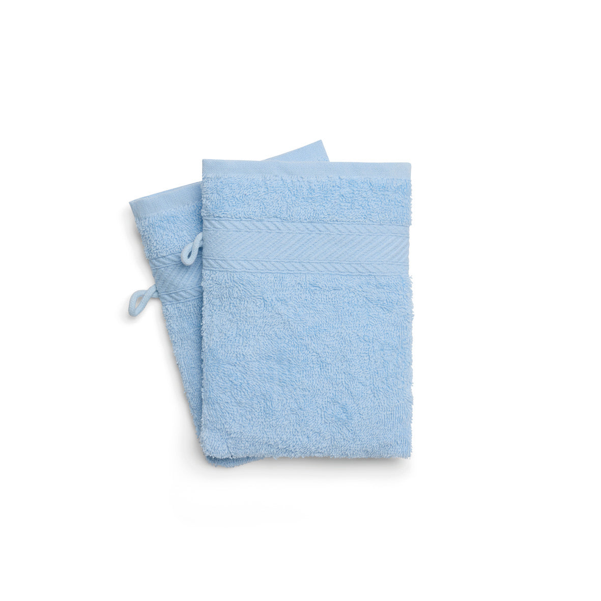 Washcloth combed cotton - Nuage - 2 x (15 x 21 cm) Powder blue