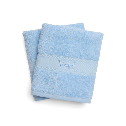 Hand towel combed cotton - Nuage - 2 x (50 x 100 cm) Powder blue
