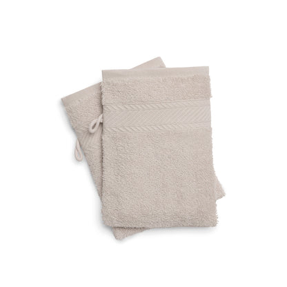 Washcloth combed cotton - Nuage - 2 x (15 x 21 cm) Sand