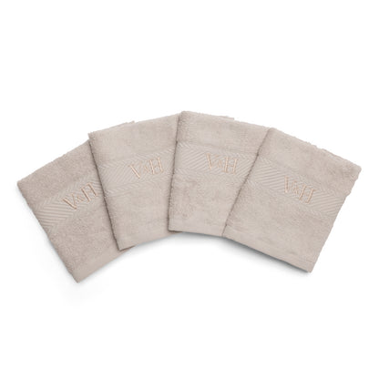 Guest towel combed cotton - Nuage - 4 x (30 x 30 cm) Sand