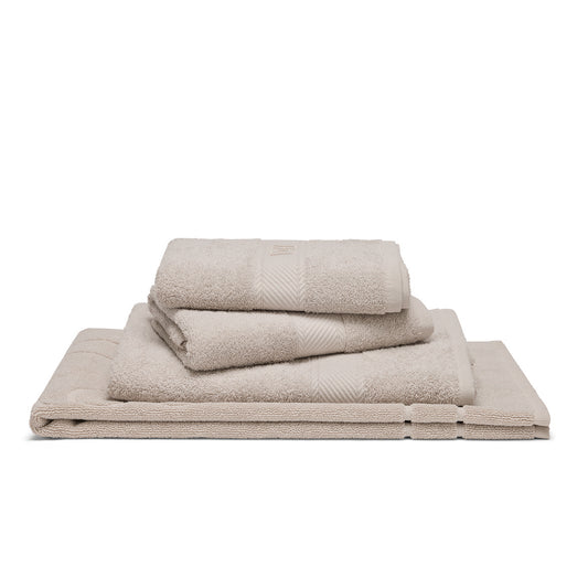 Complete bath linen set combed cotton - Nuage Sand - 4 pieces