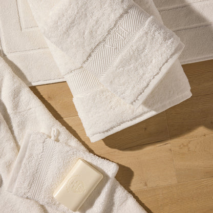 Complete bath linen set combed cotton - Nuage Sand - 10 pieces