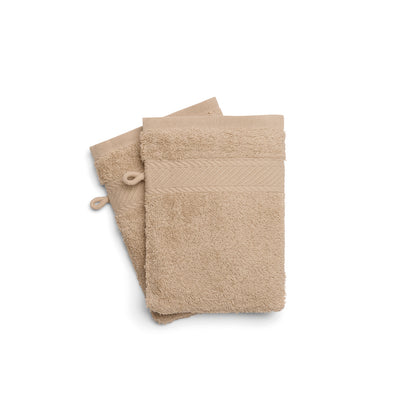 Washcloth combed cotton - Nuage - 2 x (15 x 21 cm) Taupe